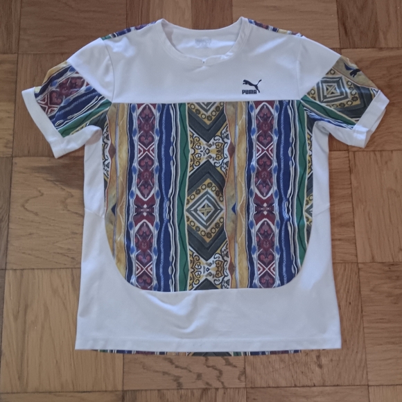 Puma Coogi Callob. White Tee with Colorful Tribal Pattern - Picture 11 of 11